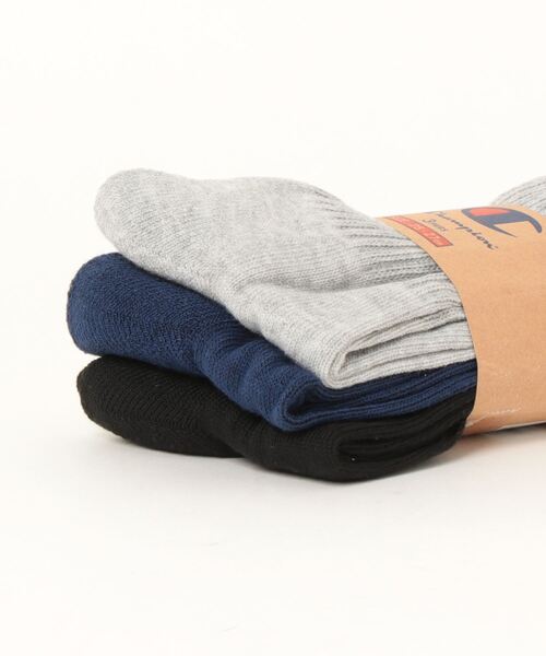 Champion(チャンピオン)の「【CHAMPION/チャンピオン】 フルレングスソックス3P CMSCY002 ワンポイントロゴ 3足組(ソックス/靴下・メンズ・ネイビー/グレー/ホワイト/ブラック・MEDIUM/SMALL/LARGE)」の5枚目の写真