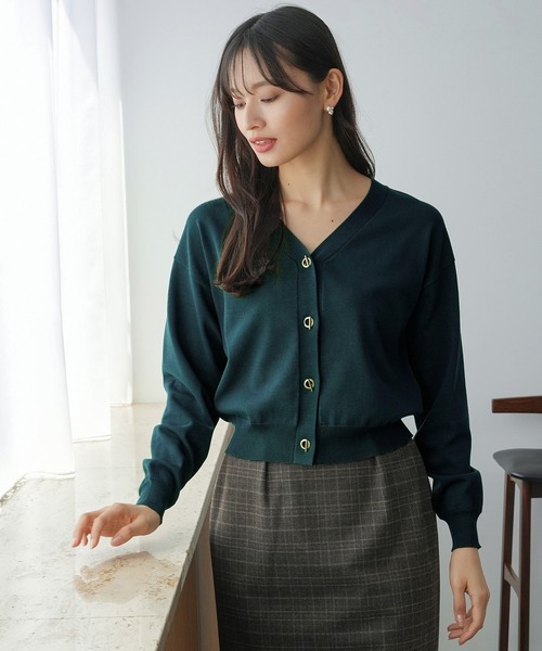 TRUDEA(トルディア)の「ハトメ使いカーディガン(カーディガン/ボレロ・レディース・ブラック/ワイン/ダークグリーン/モカ・MEDIUM/LARGE)」の3枚目の写真