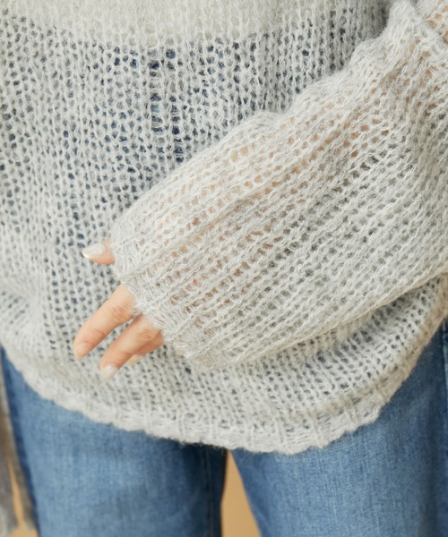 VIS（ビス）の「モヘアタッチシアーニット（ニット/セーター・レディース・ピンク/イエロー系その他/ライトグレー・FREE）」の21枚目の写真