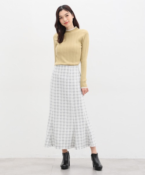 Honeys(ハニーズ)の「配色ハイネックリブニット(ニット/セーター・レディース・ホワイト系その他/イエロー/ブラック/ブルー/ネイビー/ベージュ/アイボリー・L/M/LL/S)」の17枚目の写真