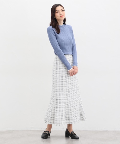 Honeys(ハニーズ)の「配色ハイネックリブニット(ニット/セーター・レディース・ホワイト系その他/イエロー/ブラック/ブルー/ネイビー/ベージュ/アイボリー・L/M/LL/S)」の22枚目の写真