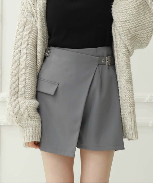 archives（アルシーヴ）の「デザインラップスカパン（スカート・レディース・アイボリー/ブラック/グレー・MEDIUM）」の3枚目の写真