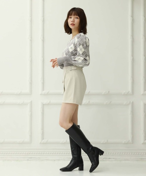 archives（アルシーヴ）の「デザインラップスカパン（スカート・レディース・アイボリー/ブラック/グレー・MEDIUM）」の12枚目の写真