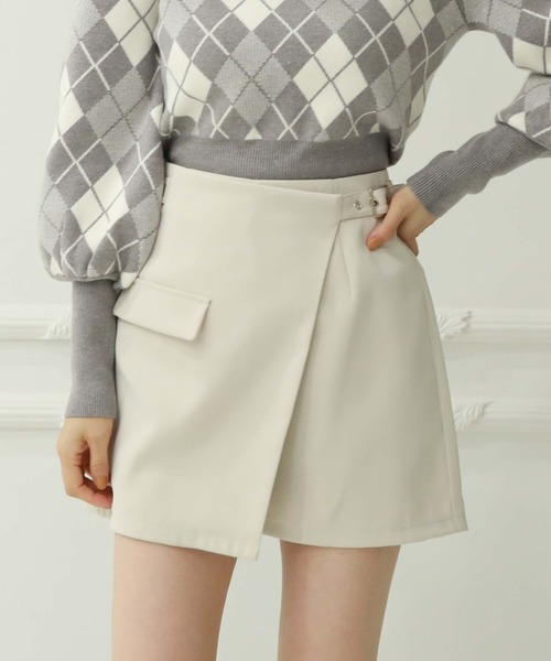 archives（アルシーヴ）の「デザインラップスカパン（スカート・レディース・アイボリー/ブラック/グレー・MEDIUM）」の9枚目の写真