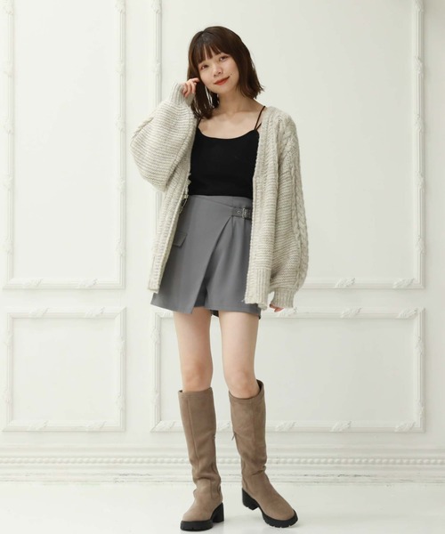 archives（アルシーヴ）の「デザインラップスカパン（スカート・レディース・アイボリー/ブラック/グレー・MEDIUM）」の21枚目の写真