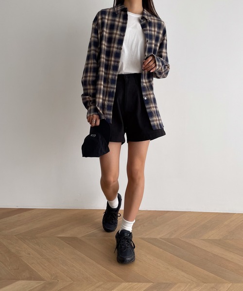 CANAL JEAN(キャナルジーン)の「El mar 起毛チェックシャツ(シャツ/ブラウス・レディース・ネイビー/ベージュ・ONE SIZE)」の8枚目の写真