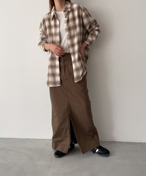 CANAL JEAN(キャナルジーン)の「El mar 起毛チェックシャツ(シャツ/ブラウス・レディース・ネイビー/ベージュ・ONE SIZE)」の5枚目の写真