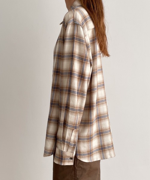 CANAL JEAN(キャナルジーン)の「El mar 起毛チェックシャツ(シャツ/ブラウス・レディース・ネイビー/ベージュ・ONE SIZE)」の11枚目の写真