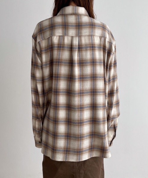 CANAL JEAN(キャナルジーン)の「El mar 起毛チェックシャツ(シャツ/ブラウス・レディース・ネイビー/ベージュ・ONE SIZE)」の12枚目の写真