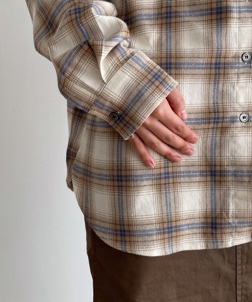 CANAL JEAN(キャナルジーン)の「El mar 起毛チェックシャツ(シャツ/ブラウス・レディース・ネイビー/ベージュ・ONE SIZE)」の14枚目の写真