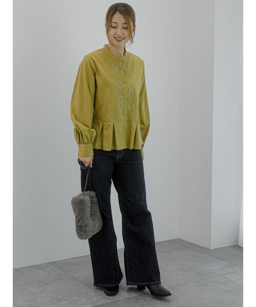 Te chichi（テチチ）の「シルキーブロードエンブロイダリーブラウス（シャツ/ブラウス・レディース・ブラック/オリーブ/オフホワイト・F）」の8枚目の写真