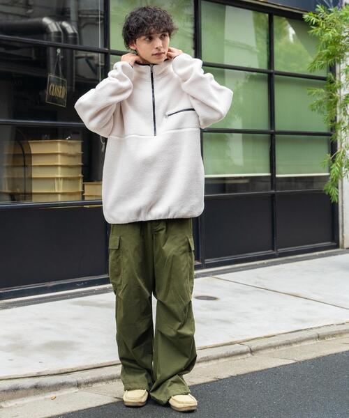 WEGO（ウィゴー）の「WEGO/フリースハーフZIPプルオーバー（スウェット・メンズ・ダークグリーン/ブラック/ベージュ/オフホワイト・LARGE/MEDIUM）」の20枚目の写真