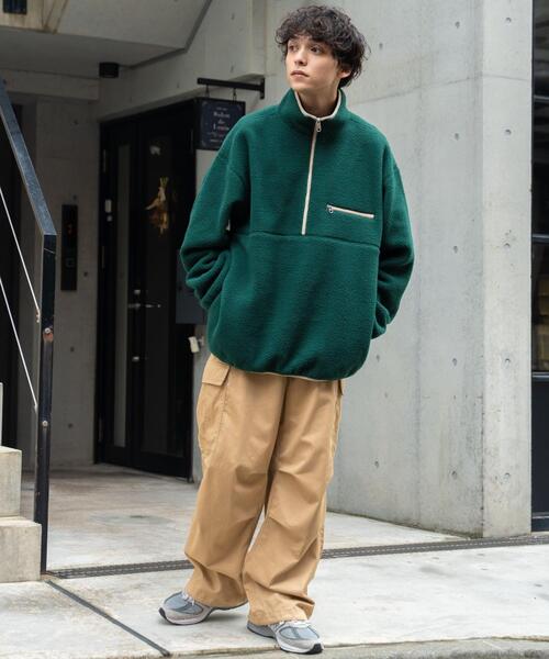 WEGO（ウィゴー）の「WEGO/フリースハーフZIPプルオーバー（スウェット・メンズ・ダークグリーン/ブラック/ベージュ/オフホワイト・LARGE/MEDIUM）」の11枚目の写真