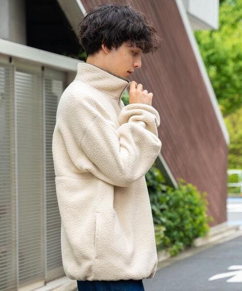 WEGO（ウィゴー）の「WEGO/フリースハーフZIPプルオーバー（スウェット・メンズ・ダークグリーン/ブラック/ベージュ/オフホワイト・LARGE/MEDIUM）」の6枚目の写真