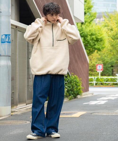 WEGO（ウィゴー）の「WEGO/フリースハーフZIPプルオーバー（スウェット・メンズ・ダークグリーン/ブラック/ベージュ/オフホワイト・LARGE/MEDIUM）」の7枚目の写真