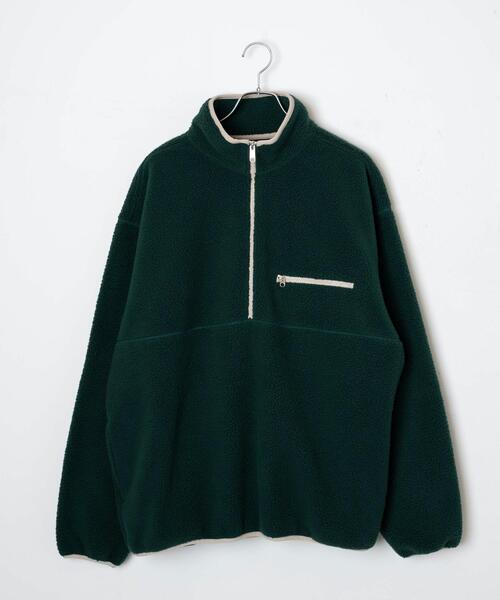 WEGO（ウィゴー）の「WEGO/フリースハーフZIPプルオーバー（スウェット・メンズ・ダークグリーン/ブラック/ベージュ/オフホワイト・LARGE/MEDIUM）」の14枚目の写真