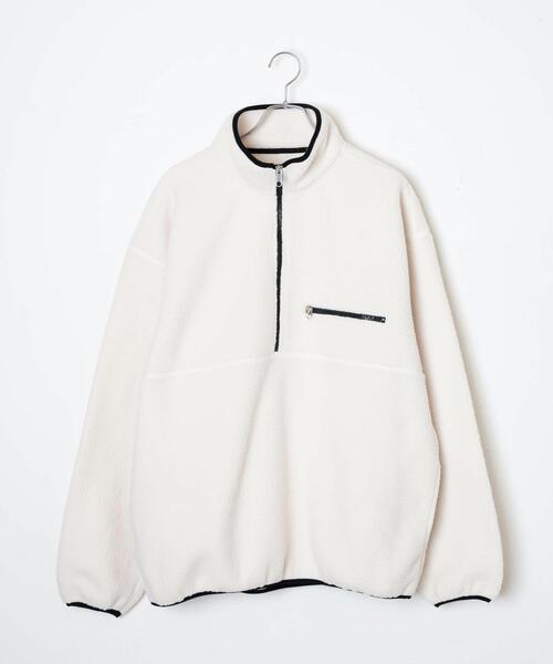 WEGO（ウィゴー）の「WEGO/フリースハーフZIPプルオーバー（スウェット・メンズ・ダークグリーン/ブラック/ベージュ/オフホワイト・LARGE/MEDIUM）」の15枚目の写真