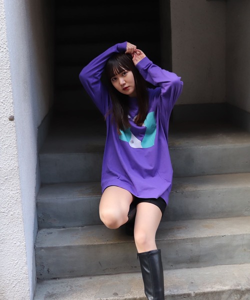 ONE DAY KMC (ワンデイケーエムシー)の「DEPROID / DEPROID×Itaru TAKE OFF L/S TEE(Tシャツ/カットソー・メンズ・ホワイト/パープル・FREE)」の5枚目の写真