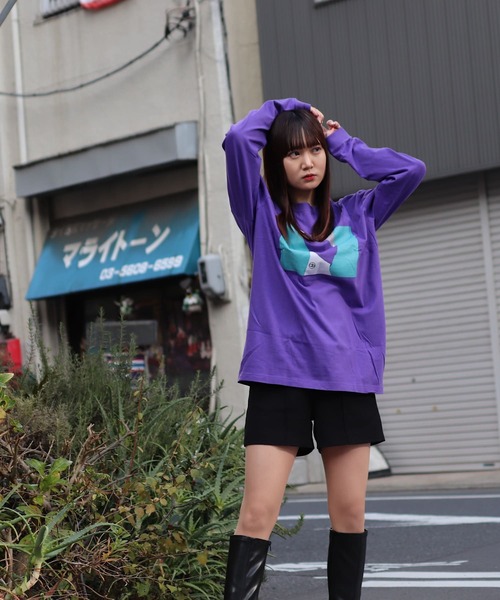 ONE DAY KMC (ワンデイケーエムシー)の「DEPROID / DEPROID×Itaru TAKE OFF L/S TEE(Tシャツ/カットソー・メンズ・ホワイト/パープル・FREE)」の6枚目の写真