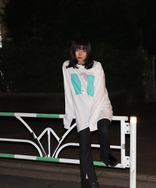 ONE DAY KMC (ワンデイケーエムシー)の「DEPROID / DEPROID×Itaru TAKE OFF L/S TEE(Tシャツ/カットソー・メンズ・ホワイト/パープル・FREE)」の9枚目の写真