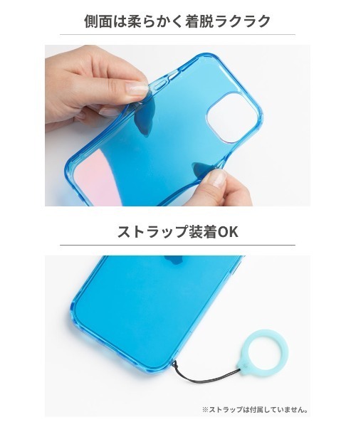 Hamee（ハミィ）の「iPhone 15/14/13 兼用 HIGHER ハイブリッド 耐衝撃・抗菌 スマホケース 透明 クリアケース（スマホケース/カバー・レディース・イエロー/ピンク系その他/ブルー系その他・iPhone 13/14/15）」の13枚目の写真