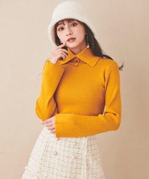 取り外し衿付きタートルニット