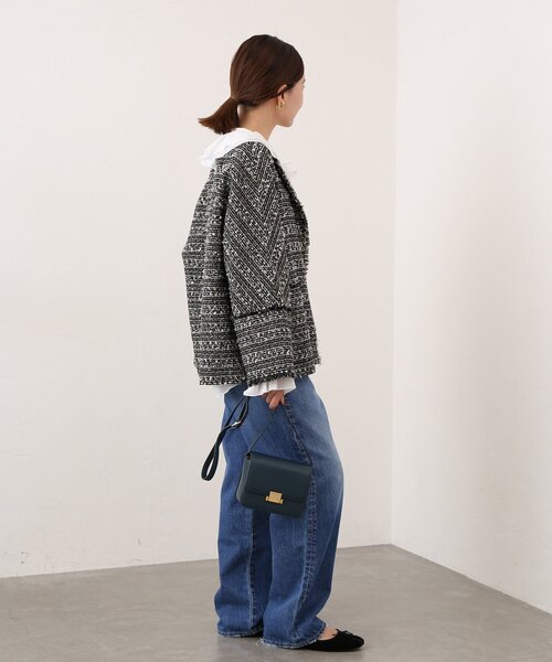 IENA（イエナ）の「ノーカラーツイード ジャケット（ノーカラージャケット・レディース・ブラック系その他/ネイビー/ブラック/アイボリー・38/36）」の15枚目の写真