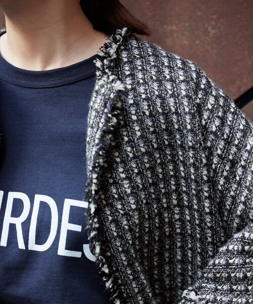 IENA（イエナ）の「ノーカラーツイード ジャケット（ノーカラージャケット・レディース・ブラック系その他/ネイビー/ブラック/アイボリー・38/36）」の16枚目の写真