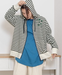 とり刺繍裏毛パーカー