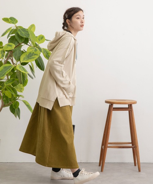 POU DOU DOU（プードゥドゥ）の「とり刺繍裏毛パーカー（パーカー・レディース・キナリ/ダークグレー/ブルー/ブラック・3）」の11枚目の写真