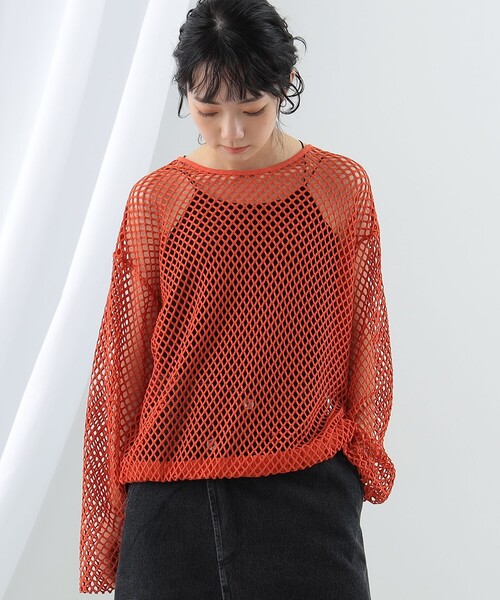 Ray BEAMS（レイビームス）の「Ray BEAMS / メッシュ 裾ドローコード Tシャツ（Tシャツ/カットソー・レディース・オレンジ/ホワイト/ブラック・ONE SIZE）」の15枚目の写真