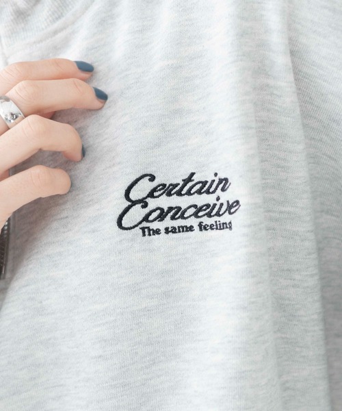 WEGO（ウィゴー）の「WEGO/ラインハーフジップBIGスウェット（スウェット・レディース・杢グレー/サックスブルー/オフホワイト・FREE）」の14枚目の写真