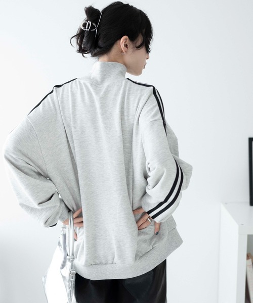 WEGO（ウィゴー）の「WEGO/ラインハーフジップBIGスウェット（スウェット・レディース・杢グレー/サックスブルー/オフホワイト・FREE）」の18枚目の写真