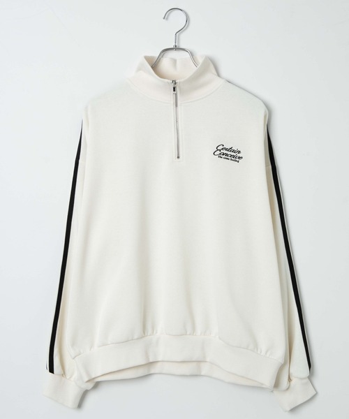 WEGO（ウィゴー）の「WEGO/ラインハーフジップBIGスウェット（スウェット・レディース・杢グレー/サックスブルー/オフホワイト・FREE）」の10枚目の写真