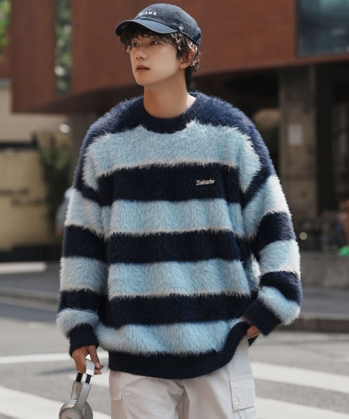 NUMBER (N)INE シャギー　ニット　メンズ　ネイビー NUMBER (N)INE（ニット/セーター）のフリマアイテム一覧