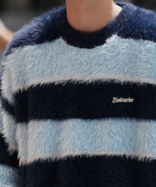 Shoowtime（ショウタイム）の「オーバーサイズボーダーシャギーニット