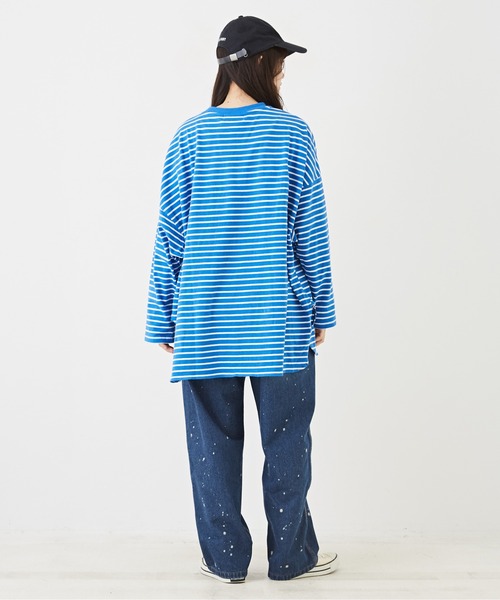 CUBE SUGAR(キューブシュガー)の「11ozリサイクルデニムリメイク風ワークパンツ(デニムパンツ・レディース・インディゴブルー/ライトブルー・M)」の21枚目の写真