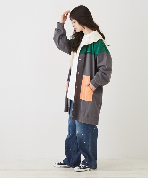 CUBE SUGAR(キューブシュガー)の「11ozリサイクルデニムリメイク風ワークパンツ(デニムパンツ・レディース・インディゴブルー/ライトブルー・M)」の16枚目の写真