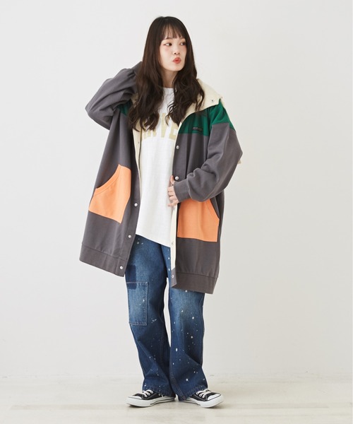 CUBE SUGAR(キューブシュガー)の「11ozリサイクルデニムリメイク風ワークパンツ(デニムパンツ・レディース・インディゴブルー/ライトブルー・M)」の15枚目の写真