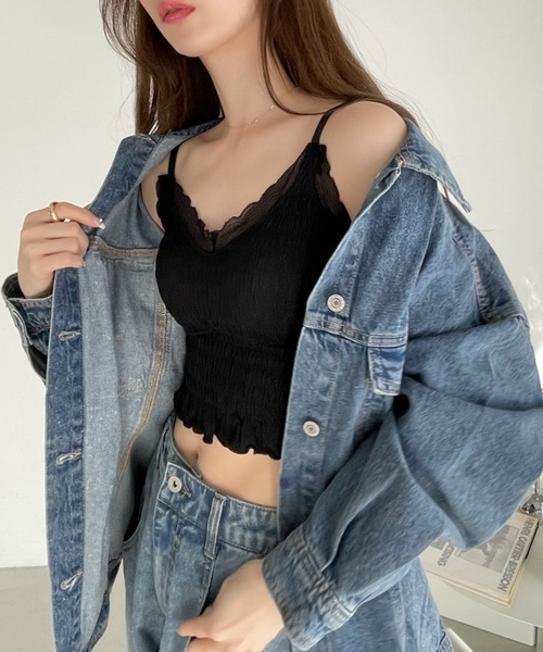 Ada.（エイダ）の「オーバー ミドル丈 デニムジャケット（デニムジャケット・レディース・ネイビー/ブラック/ブルー・FREE）」の6枚目の写真