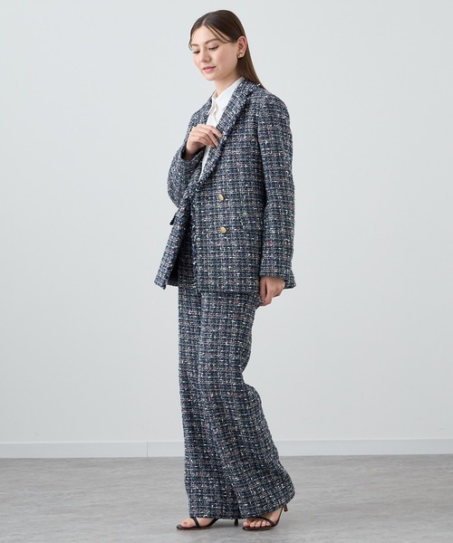 【未使用タグ付】24SS　ANAYI　ミックスチェックツイードダブル ジャケット ANAYI（アナイ）の「【セットアップ対応商品】ミックスチェック