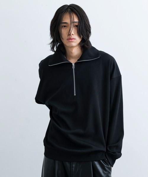 JUNRED(ジュンレッド)の「プリーツハーフジッププルオーバー(Tシャツ/カットソー・メンズ・オレンジ/ホワイト/ブラック・L/M/S)」の5枚目の写真