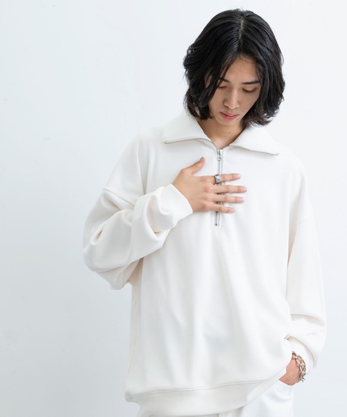 JUNRED(ジュンレッド)の「プリーツハーフジッププルオーバー(Tシャツ/カットソー・メンズ・オレンジ/ホワイト/ブラック・L/M/S)」の8枚目の写真