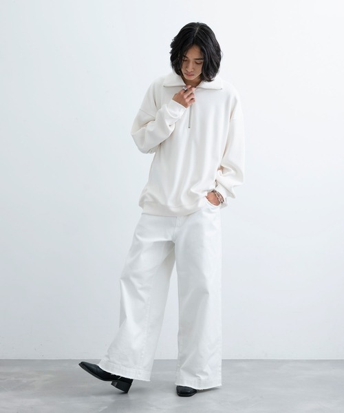 JUNRED(ジュンレッド)の「プリーツハーフジッププルオーバー(Tシャツ/カットソー・メンズ・オレンジ/ホワイト/ブラック・L/M/S)」の12枚目の写真
