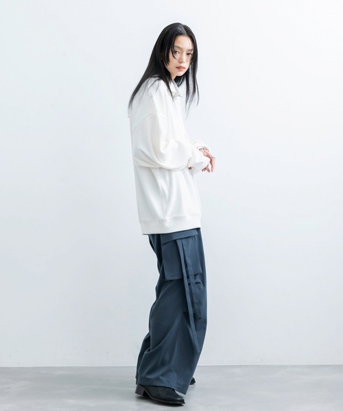 JUNRED(ジュンレッド)の「プリーツハーフジッププルオーバー(Tシャツ/カットソー・メンズ・オレンジ/ホワイト/ブラック・L/M/S)」の21枚目の写真