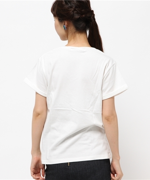 VENCEEXCHANGE（ヴァンスエクスチェンジ）の「ツイストV無地T         （Tシャツ/カットソー・レディース・ブラック/オリーブ/ホワイト/ワインレッド/ネイビー・MEDIUM）」の8枚目の写真