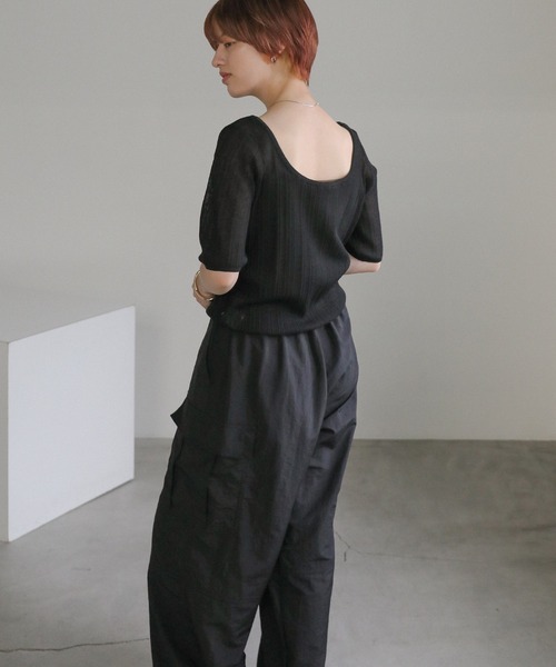 select MOCA（セレクトモカ）の「バレエネックランダムリブラメシアーニット（ニット/セーター・レディース・ライトグレー/ブラウン/アイボリー/ブラック・FREE）」の17枚目の写真