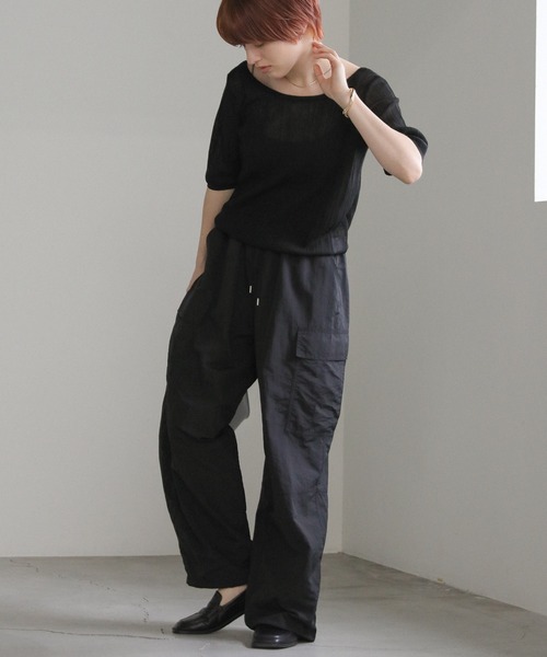 select MOCA（セレクトモカ）の「バレエネックランダムリブラメシアーニット（ニット/セーター・レディース・ライトグレー/ブラウン/アイボリー/ブラック・FREE）」の18枚目の写真