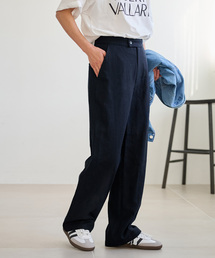 リネンレーヨンストレートパンツ