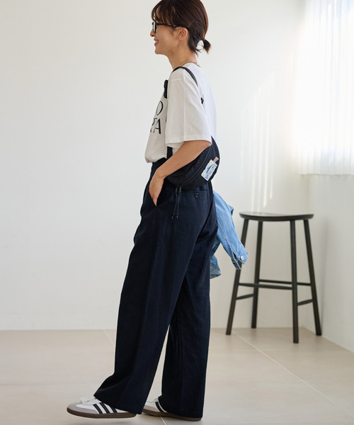 JOURNAL STANDARD relume（ジャーナルスタンダード　レリューム）の「リネンレーヨンストレートパンツ（スラックス・レディース・ベージュ/ネイビー・36/38）」の10枚目の写真